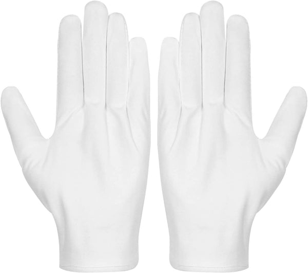Cotton Gloves,  3 Pairs White Cotton Gloves Gloves for Women Men Eczema Dry Hands Moisturizing Serving Archival Cleaning Jewelry Silver Inspection