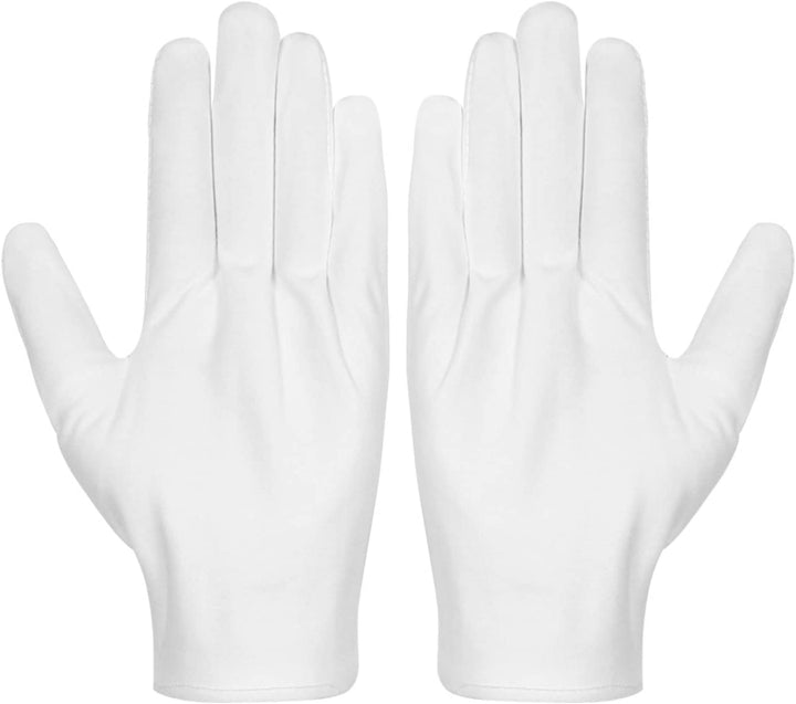 Cotton Gloves,  3 Pairs White Cotton Gloves Gloves for Women Men Eczema Dry Hands Moisturizing Serving Archival Cleaning Jewelry Silver Inspection