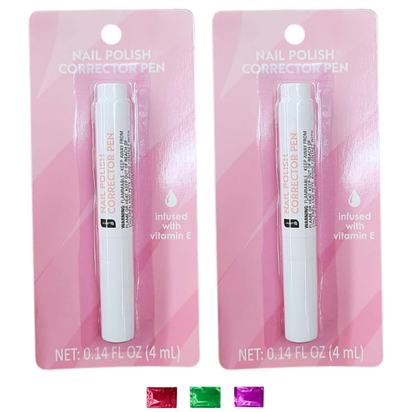 Nail Polish Corrector Pen 0.14 Fl Oz 2 Pack, Easy Nail Polish Remover Pen for Smudges, Nail Edge Cleaning Pen for DIY Nail Art, Manicure Cleanup Tool with Snoep in Beperkte Oplage