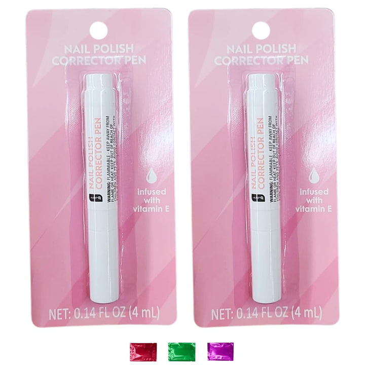 Nail Polish Corrector Pen 0.14 Fl Oz 2 Pack, Easy Nail Polish Remover Pen for Smudges, Nail Edge Cleaning Pen for DIY Nail Art, Manicure Cleanup Tool with Snoep in Beperkte Oplage