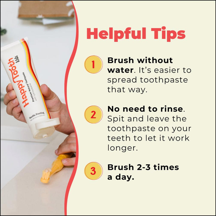 Hydroxyapatite Toothpaste, Fluoride Free, Natural Whitening for Kids, Toddlers and Adults, SLS Free, Enamel Safe, Dentist Formulated with Clean Ingredients, Vanilla Frosting Flavor, 3.4Oz