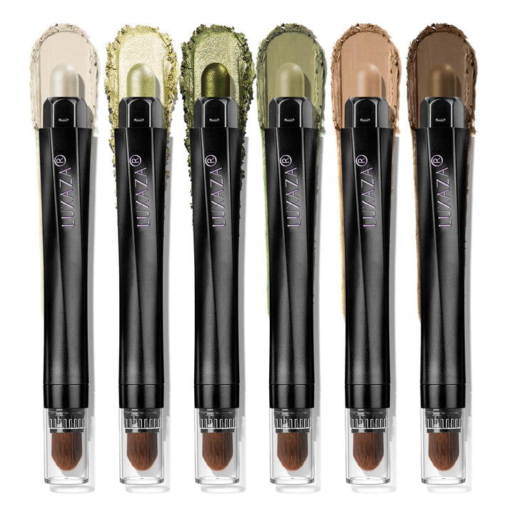 Neutral Eyeshadow Stick Makeup 6PCS Set, Brown Nude Metallic Shimmer Matte Cream Eye Shadow Palette Eyeliner Brightener Pencil Crayon, Halloween Makeup - BROWN CANYON