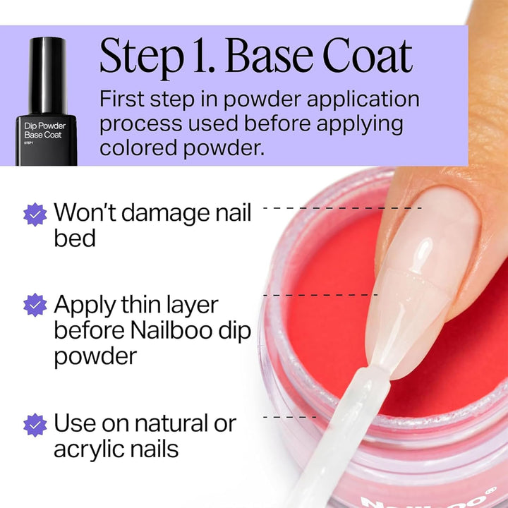 Dip Powder Liquid Set, Top Coat, Base Coat & Activator with New Premium Formula, DIY at Home Manicure, No UV Lamp Needed, for Beginners & Professionals, 0.5 Fl Oz (3 Pack)