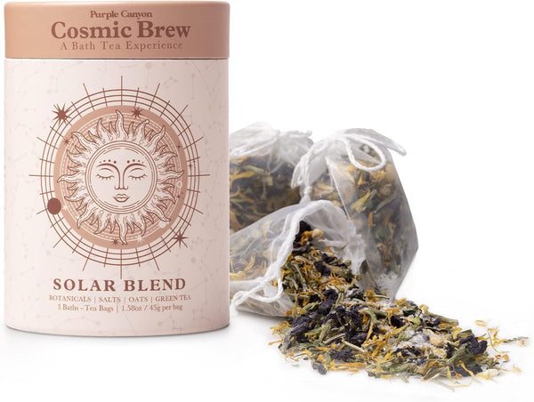 Solar Blend Bath Tea by  | 3 Reviving Bath Soaks with Eucalyptus, Peppermint, Calendula, and Dried Flowers | Self Care Gifts for Women