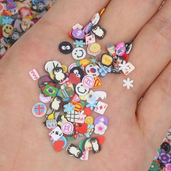 5000 Pcs 3D Nail Art Slice,Fruits Animals Flowers Slices for Slime Mini Fruit Fimo Clay Slices Hundreds Pattern for Nail Stuff DIY,1/5 Inch.