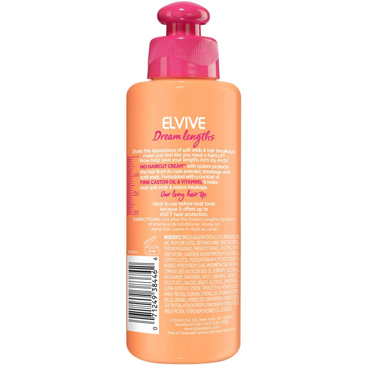 Elvive Dream Lengths No Haircut Cream Leave in Conditioner, 6.8 Fl. Oz.