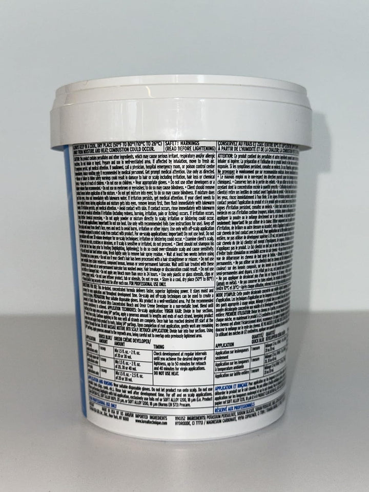 Quick Blue High Performance Bleach | Professional Hair Bleaching Powder | No Drip Formula | Extra Strength Lightening Action Lifts up to 7 Levels | Single Application | 1 Pound