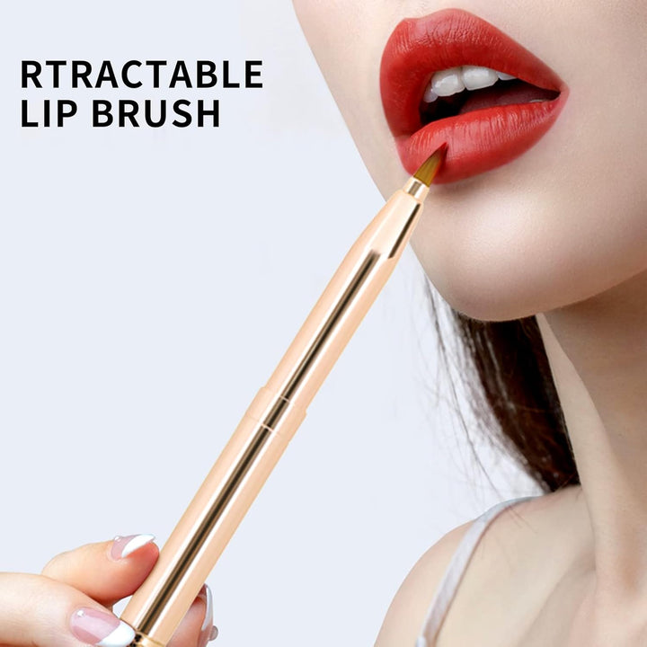 [2 Pack] Lip Brush for Lipstick, Retractable Lip Brushes, Dual-Ended Makeup Brush for Lipstick Lip Gloss, Include Lid