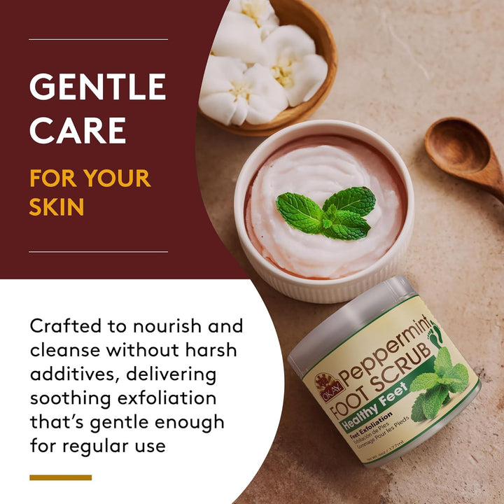 Peppermint Foot Scrub - Exfoliating Foot Scrub, Foot Exfoliator, Great for Cracked Heels, Pedicures, Dead Skin Remover, Exfoliant for Calluses, Moisturizer for Dry Skin - 6 Oz (Pack of 1)