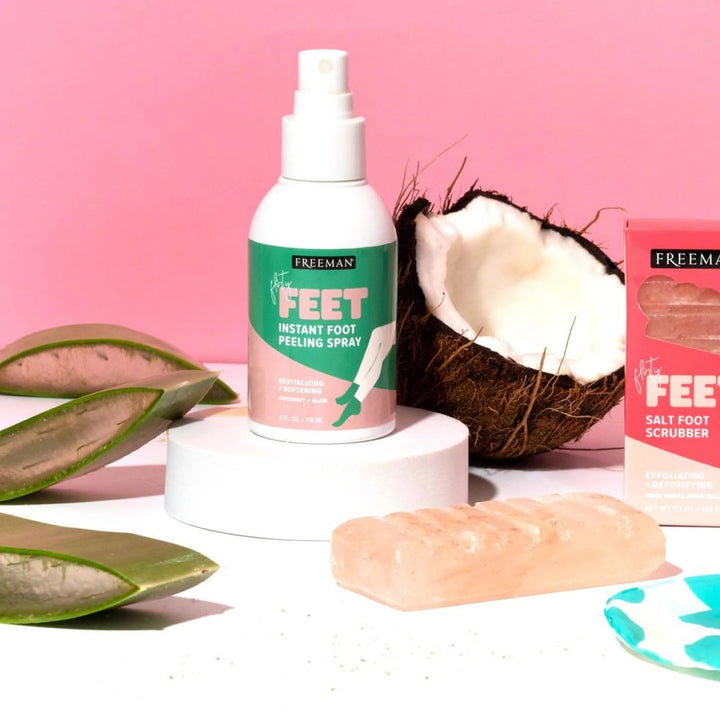 Flirty Feet Instant Foot Peeling Spray, Exfoliating Foot Mask for Summer, Moisturizing & Smooth Dry, Cracked Heels, Remove Dead Skin Quickly, Cruelty-Free & Vegan, 4 Fl.Oz./ 118 Ml Bottle