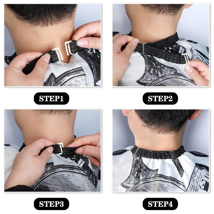 Professional Hair Cutting Cape, 2 Pcs Hairdressing Barber Salon with Closure Snap for Styling Coloring Hair Cutting Cape Accessories（Print Design）