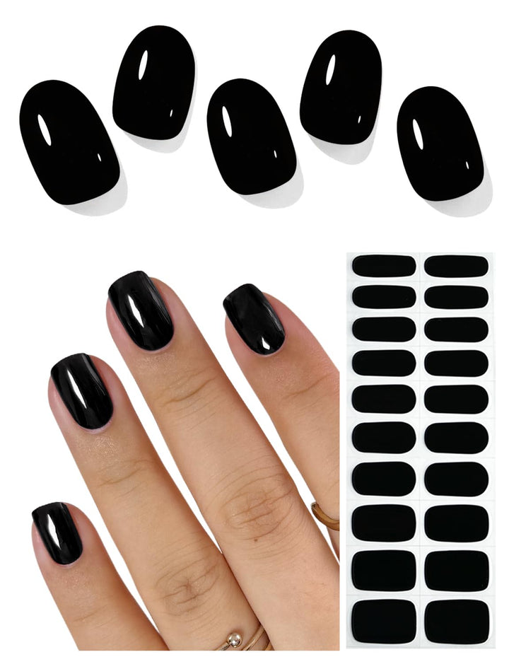 Semi Cured Gel Nail Strips (Burgundy Red), 20 Pcs Gel Nail Wraps, Stickers, UV Light Required, Salon Quality, Long Lasting