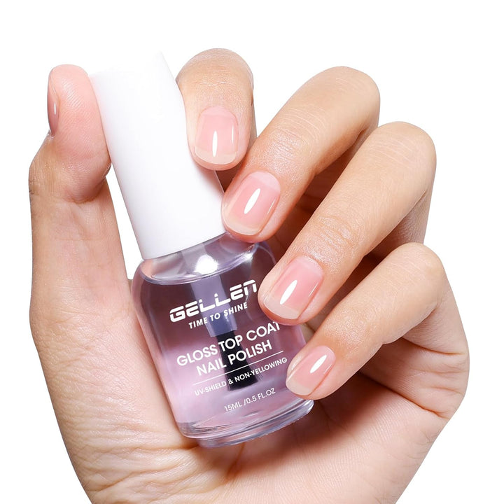 Clear Nail Polish Ridge Filling Base Coat, Nail Strengthener and Growth, Ridge Filler for Nails, Hydrate Strengthen Nourish Damaged Dry Natural Nails, Shea Butter & Vitamin E & Protein Formula