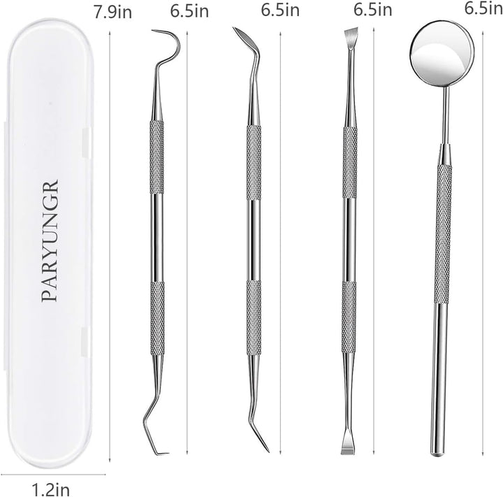 Dental Tools, Professional Teeth Cleaning Oral Care Hygiene Kit, Stainless Steel Dental Pick Tooth Scraper Tartar Plaque Remover for Dentist, Personal, Pet Use with Storage Box