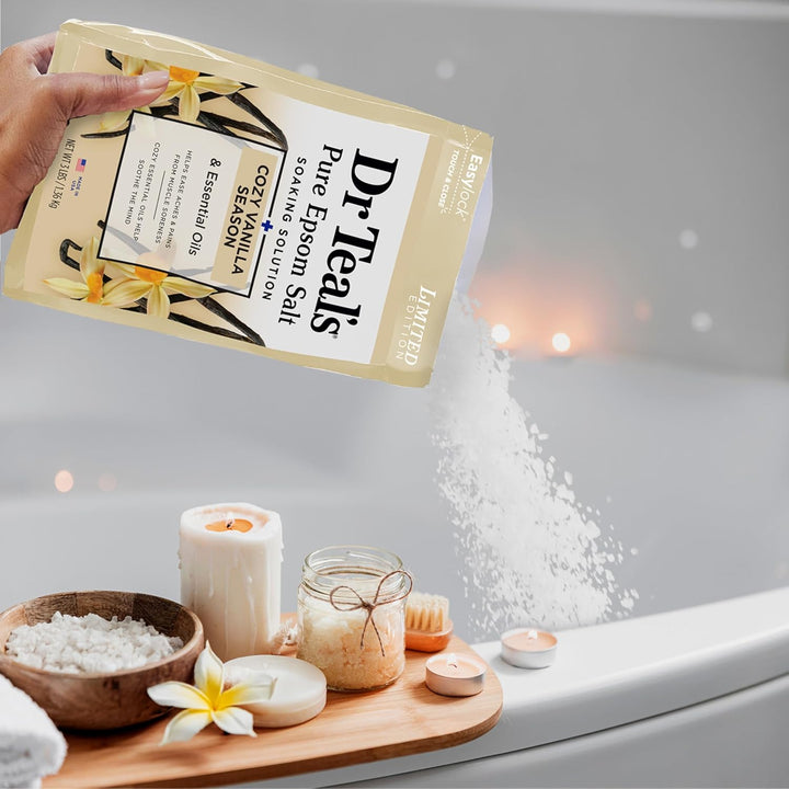 Epsom Salt Magnesium Soak, Limited Edition Cozy Vanilla Season, 3Lbs