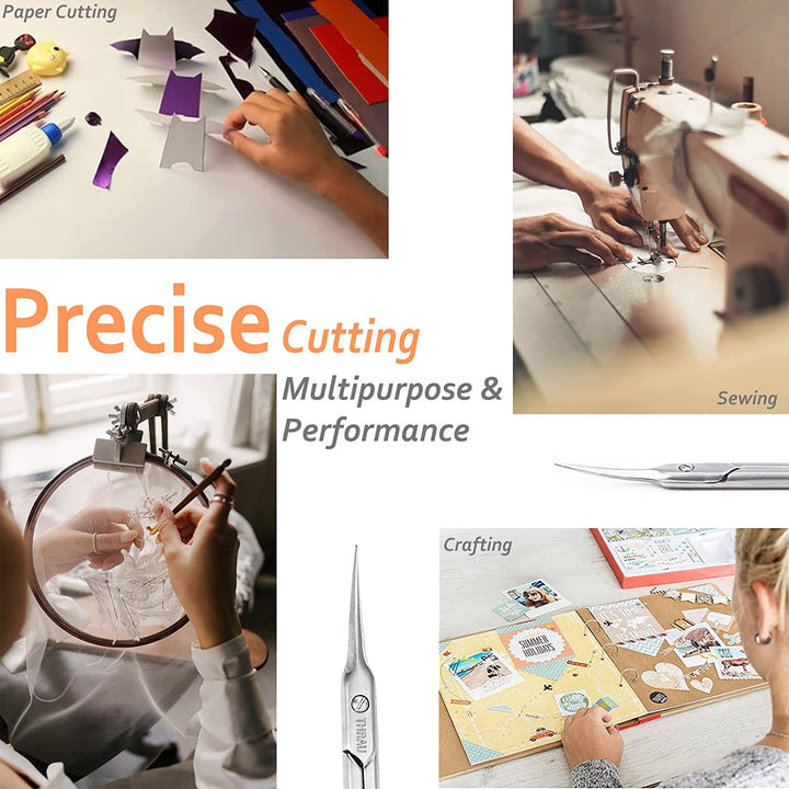 Cuticle Scissors Extra Fine for Manicure and Pedicure, Curved Blade Nail Scissors, Precise Pointed Tip Grooming Kit for Eyebrow, Eyelash, Trim Nail and Dry Skin, Small Scissors