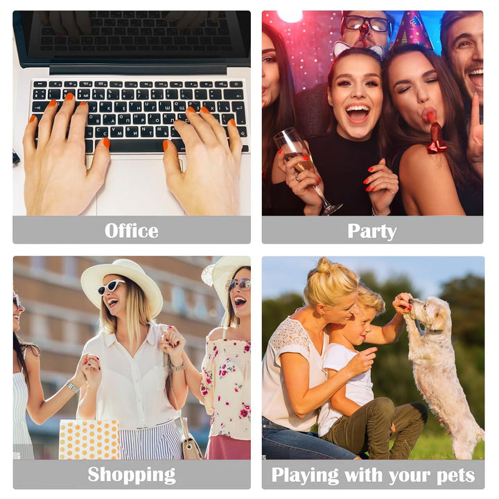 Press on Nails Short -  Acrylic Press on Nails Red, Square Glue on Nails with Nail Glue, Fit Perfectly & Natural Stick on Nails in 16 Sizes - 32PCS Soft Gel Kit, Wine Red