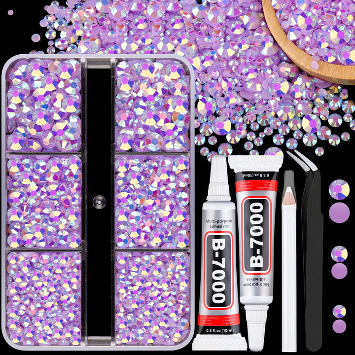 13000Pcs Flatback Pearls for Crafting (White), Assorted Size 2/3/4/5/6/8/10Mm Half Pearl Bead Gems with 3Pcs 10Ml B7000 Jewelry Glue, Bedazzling Kit for Crafts Shoes Graduation Cap Nail Art