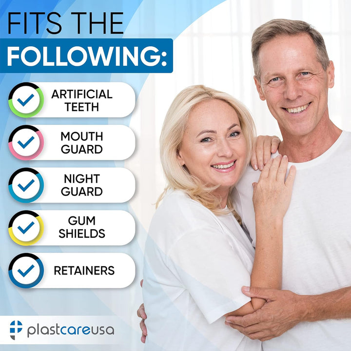 Denture Cases 5 Color Pack - Dental Box for Artificial Teeth, Mouth Guard, Night Guard, Gum Shields, Retainer - Denture Bath Container for Women and Men - Travel Denture Cup by