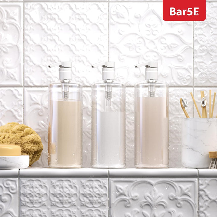 Pump Bottle 32-Ounce 1-Liter Empty for Shampoo Conditioner Body Wash Lotion Bpa-Free Crystal-Clear (Pack of 1)