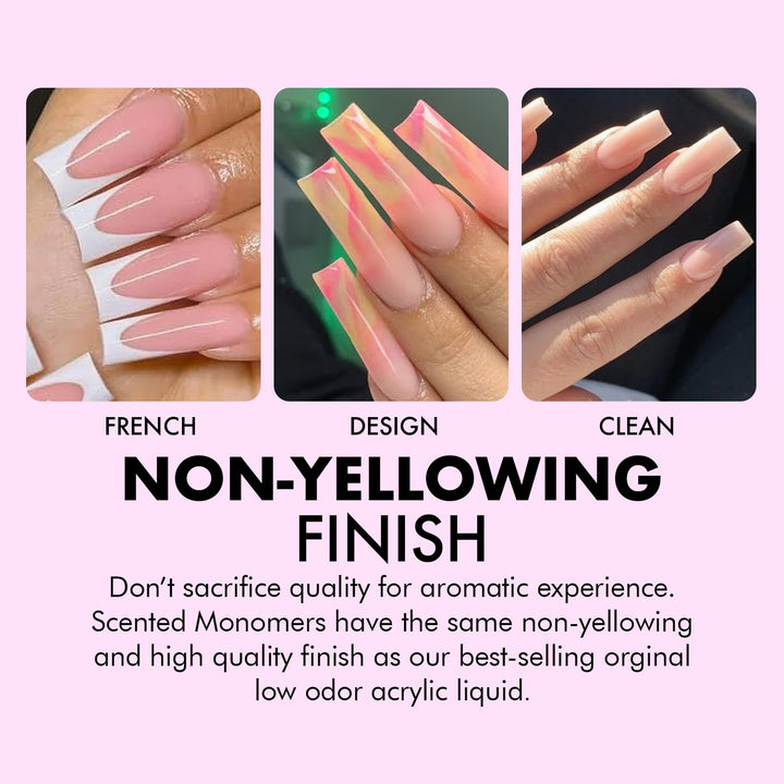 Strawberry Scented Monomer for Acrylic Nail Sets and Acrylic Nail Kit, 16Oz - Medium to Fast Setting, MMA Free, Made in USA, Professional Quality Acrylic Liquid