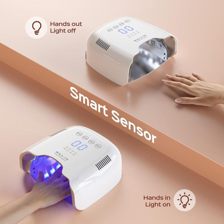 Cordless Rechargeable UV Nail Lamp - UV Light for Gel Nails with Metallic Reflector & Metal Base, 54W Portable Wireless LED Nail Dryer, Professional Fast Charger Curing Lamp for Salon P30 PRO