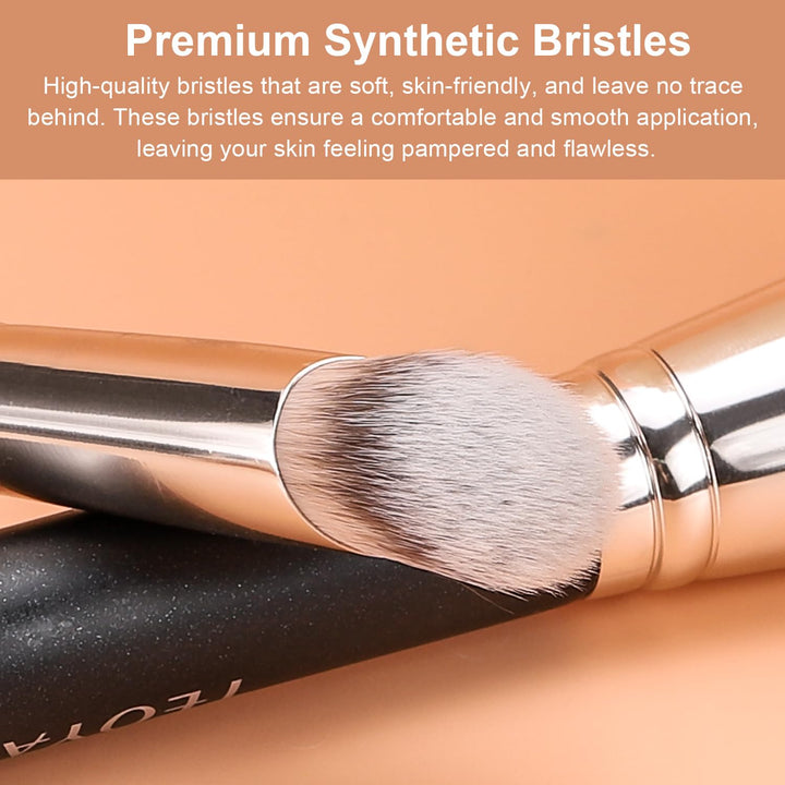 Angled Concealer Brush, Synthetic Contour Brush for Blending Setting Buffing with Liquid, Cream and Powder Cosmetic (Angled Brush)