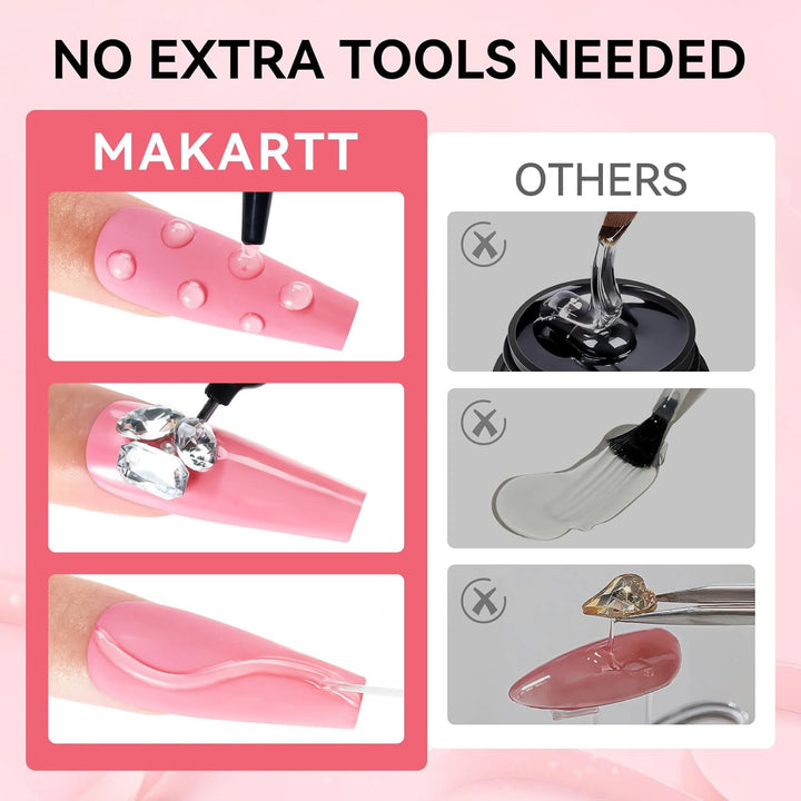 Nail Rhinestone Glue Set - Gel Nail Glue for Rhinestones, 3D Art Design Super Strong Adhesive for Charm Gems Jewel Crystal Beads Diamonds, 15Ml & 8Ml, Easy Use, Cured Need