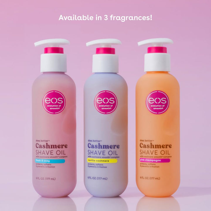 Cashmere Shave Oil, Fresh & Cozy, Soothing Moisturizing, Prevents Irritation Razor Burn, Bikini Area-Approved, Body Care, 6 Fl Oz