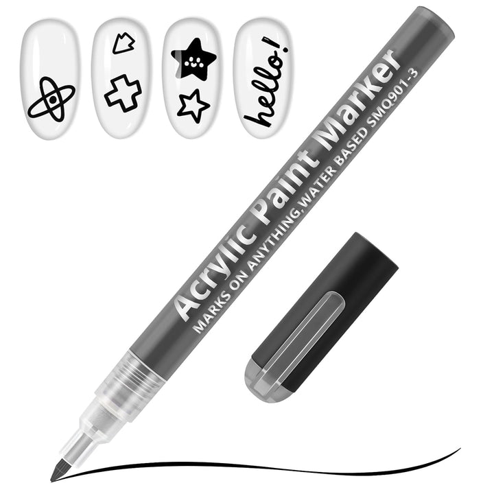 12 Colors Nail Art Pens Set, 3D 0.7MM Nail Polish Pens Quick-Drying Nail Art Acrylic Paint Nail Point Dotting Liner Pen Tools for Home & Salon Nail DIY