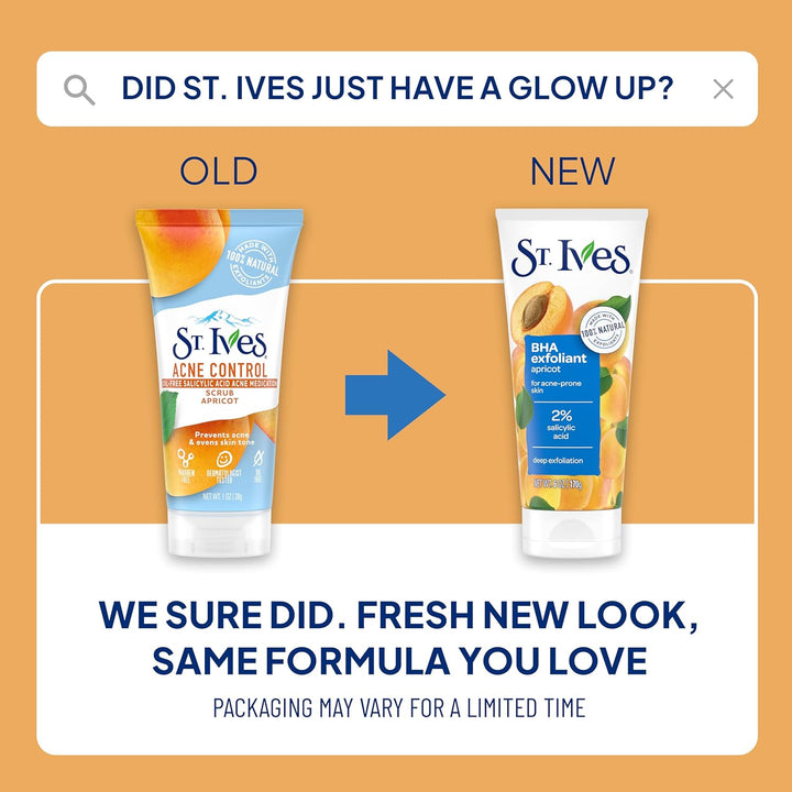 Acne Control Face Scrub Deeply Exfoliates and Prevents Acne for Smooth, Glowing Skin Apricot Made with Oil-Free Salicylic Acid Acne Medication, Made with 100% Natural Exfoliants 6 Oz