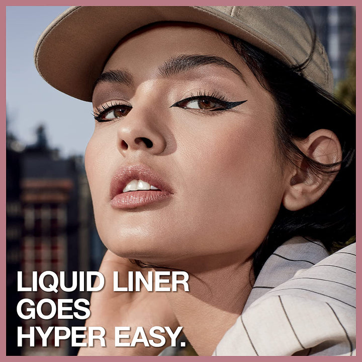 Hyper Easy Liquid Pen No-Skip Eyeliner, Satin Finish, Waterproof Formula, Pitch Black, 0.018 Fl Oz