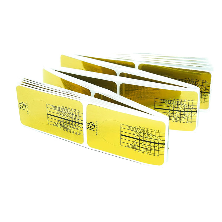 Nail Forms for Gel Builder - 100 Pcs Self Adhesive Nail Extension Stickers for Acrylic, UV & Poly Gel with Tip Sculpting Guide - Nail Art for Home & Salon (Pack of 100)