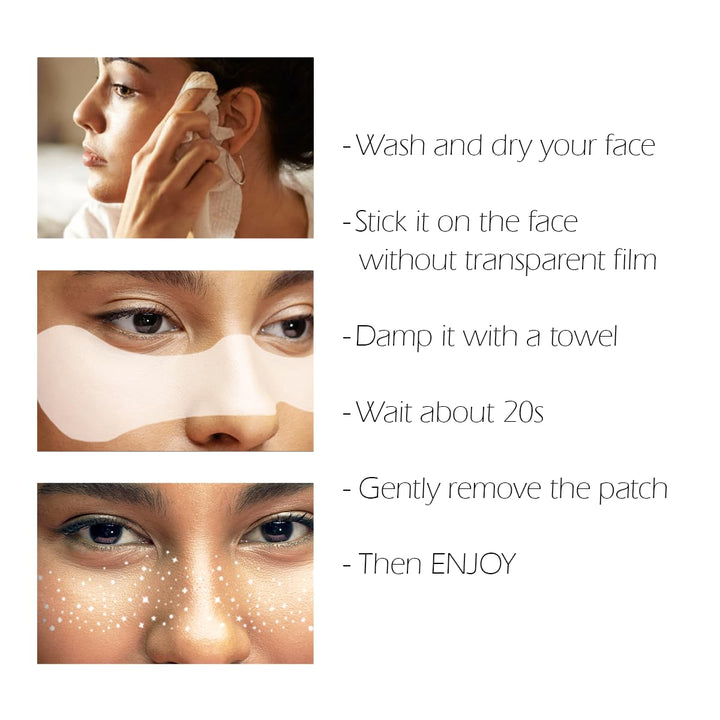 Glitter Freckles Face Tattoo - 24PCS Waterproof Gold Temporary Sparkle Patches for Women, Glow up Makeup (Gold)