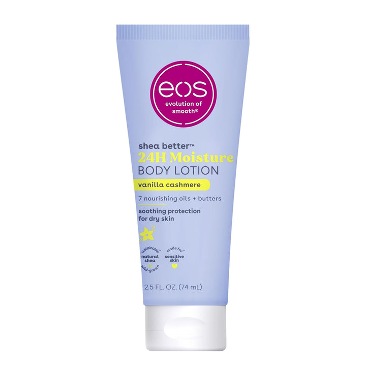 24H Moisture Travel Body Lotion- Vanilla Cashmere, Travel Size Essential, Toiletries, Mini Body Lotion for Dry Skin, 2.5 Fl Oz