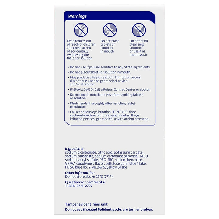 Smokers Antibacterial Dental Appliance Cleanser Tablets, 90 Count