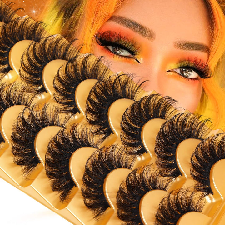 Mink Lashes Full Volume False Eyelashes 18Mm Dramatic Faux Mink Eyelashes Natural Look Cat Eye Volume Eye Lashes Multipack by