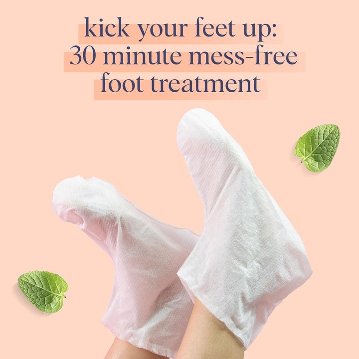 Softening Care Foot Sockies (8-Pack) - Spearmint & Tea Tree Oil, Exfoliating Pack for Healthy Feet, Intensive Repair, Callus Remover Sockies, Dry Skin Solution, Moisturizing Foot Treatment
