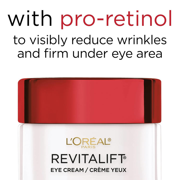 Skincare Revitalift Anti-Wrinkle and Firming Eye Cream with Pro Retinol, Treatment to Reduce Dark Circles, Fragrance Free, 0.5 Oz.