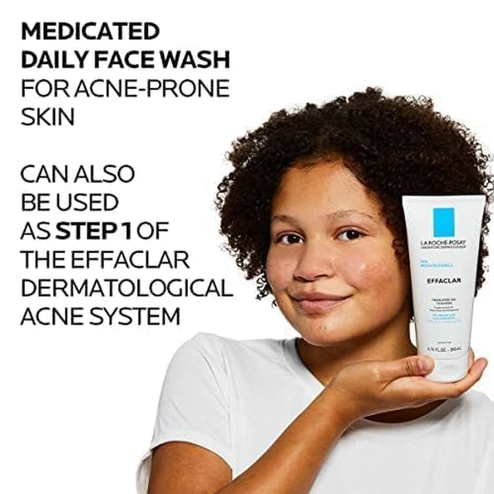 Effaclar Medicated Gel Cleanser, 2% Salicylic Acid Cleanser + LHA + Glycerin, Dermatologist Tested Foaming Acne Face Wash, Clear & Prevent Acne Breakouts, Oil Free, Targets Excess Oil