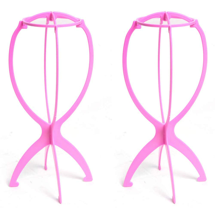 Wig Stand, Wig Head, Portable Wig Holder Wig Head Stand for All Wigs Travel Hair Stylist Gifts for Women 2PC