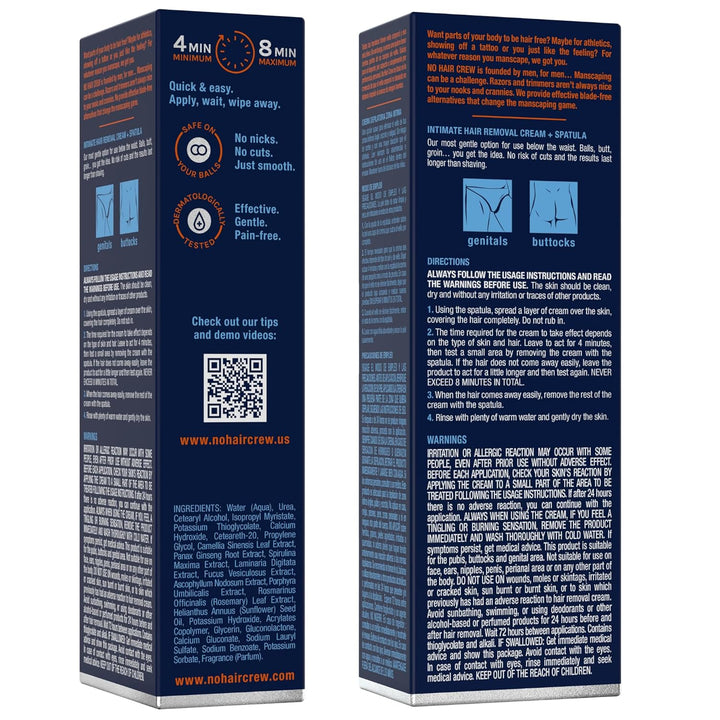 Intimate/Private at Home Hair Removal Cream for Men - Painless, Flawless, Soothing Depilatory for Unwanted Coarse Male Body Hair, 100Ml