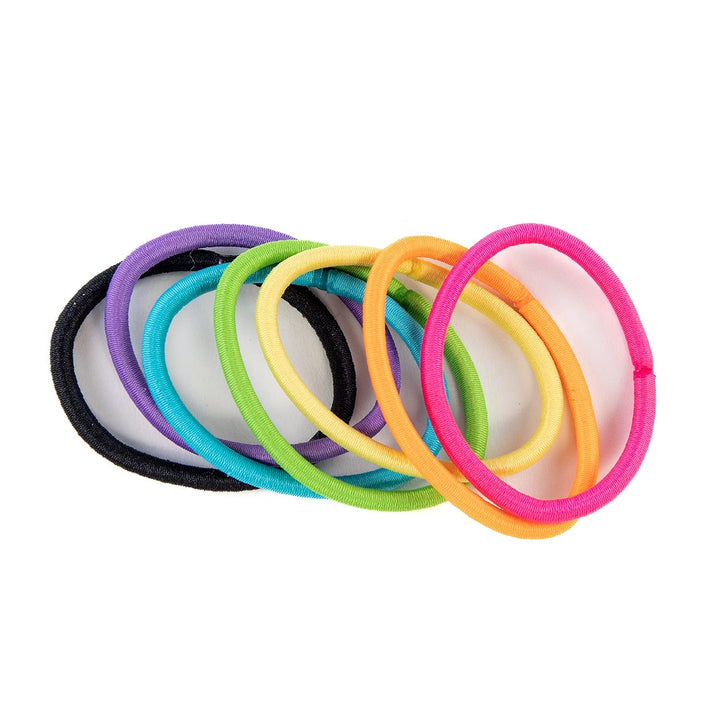 Pony Tail Hair Ties - Bright 4 MM Elastics for All Types, 32 Count