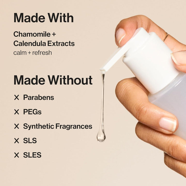 Gentle Gel Daily Face Cleanser | Calms, Refreshes, + Hydrates | Vegan + Safe for Sensitive Skin | 5 Fl Oz