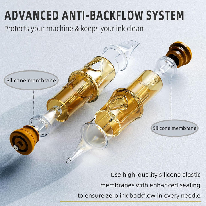 50Pcs Assorted Tattoo Needles #10 5Pcs Each of 5RL, 7RL, 9RL, 11RL, 5RS, 9RS, 15RM, 21RM, 15M1, 21M1 Mixed Size Disposable Tattoo Cartridge Needle Pro Sterilization and Safety for Tattoo Pen