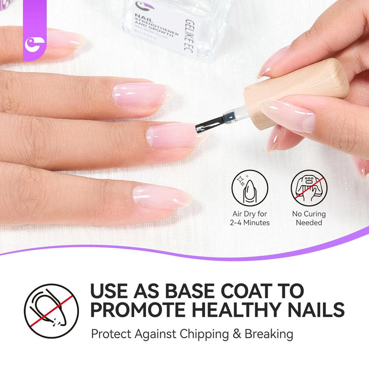Nail Ridge Filler for Damaged Nails:  8 in 1 Nail Strengthener for Thin Nails and Growth - Protein Nail Ridge Filler with Top Coat Free