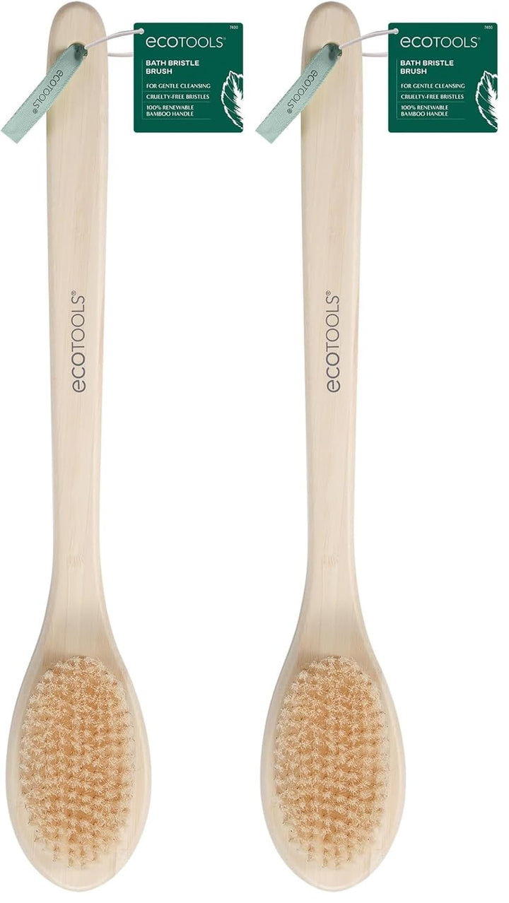 Bath Bristle Brush, Bath Brush with Long Handle, Cleanse Back & Hard-To-Reach Areas, Eco Friendly Shower Brush for Exfoliating, Cruelty Free Nylon Bristles, Vegan, 1 Count