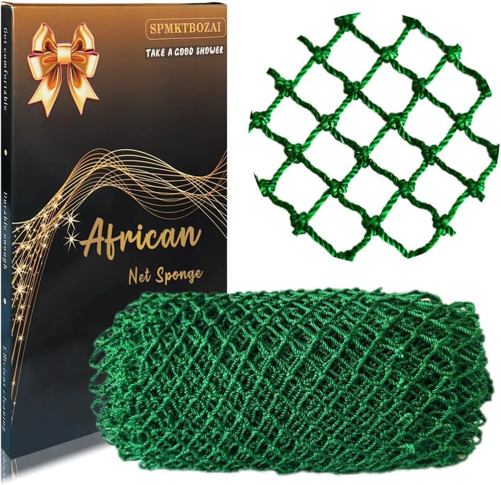 African Net Sponge Authentic, African Exfoliating Sponge Real African Net Black Owned, African Bath Sponge Back Scrubber, Body Exfoliator Shower Bath Accessories (Black)