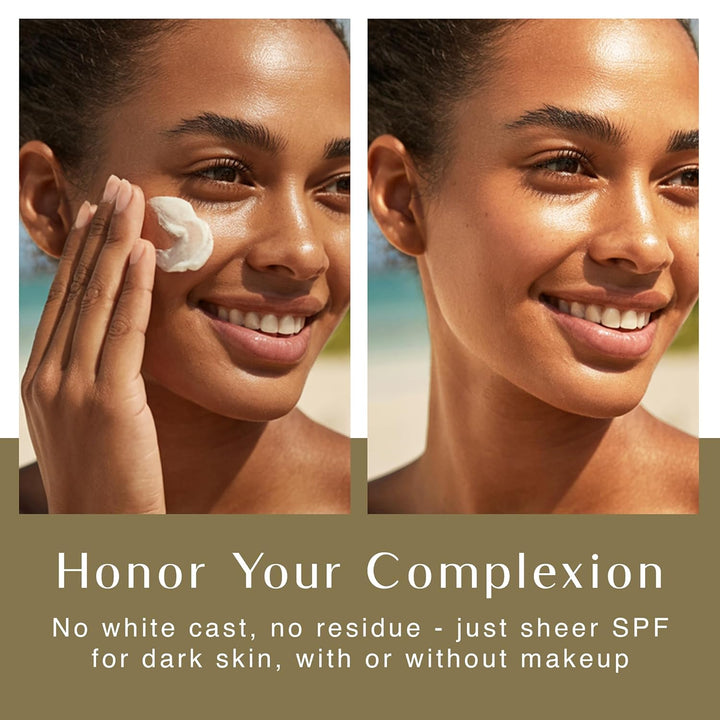 - Face & Body Moisturizing Sunscreen Lotion SPF 30, No White-Residue for Melanin Rich Skin (2 Fl. Oz.)