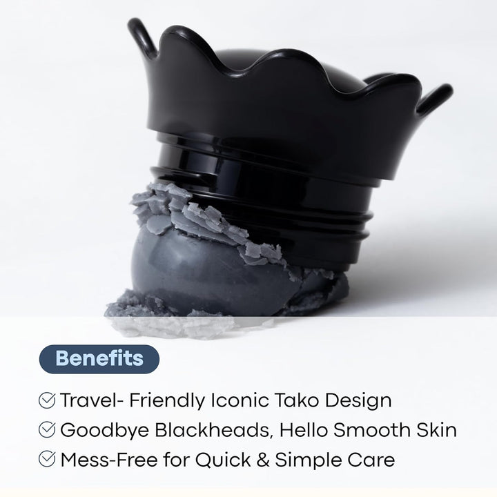 Tako Pore Blackhead Remover Scrub Stick Charcoal & Dead Sea Salt Exfoliator for Blackheads, Whiteheads, Pore Cleansing & Oil Control, 0.8 Oz